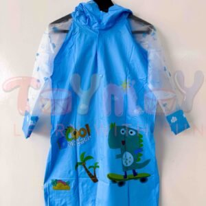 D Cool Dinosaur Children PVC Raincoat (Sky Blue)
